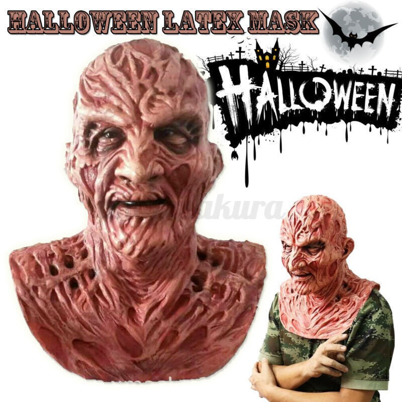 Halloween Mask Freddy Krueger Horror Latex Fancy Dress Cosplay Props Nightmare