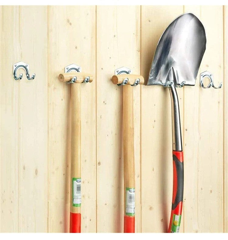 15pk Tool Hooks & Screws | Garage Garden Shed Wall Bike Hanging Storage Utility