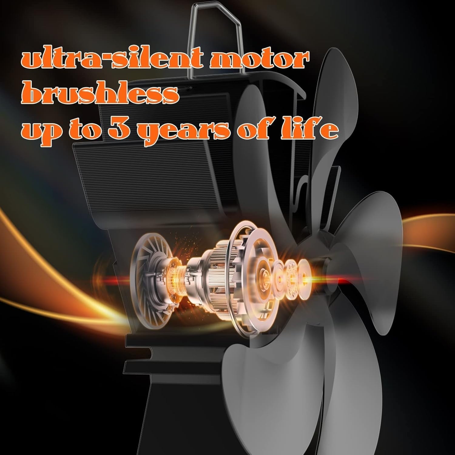 5 Blade Heat Powered Stove Top Fan Eco-friendly for Wood Burner Log Burning Fire