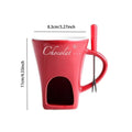Chocolate Fondue Mugs,Premium Chocolate Fondue Coffee Cup with Fork Melting Mug