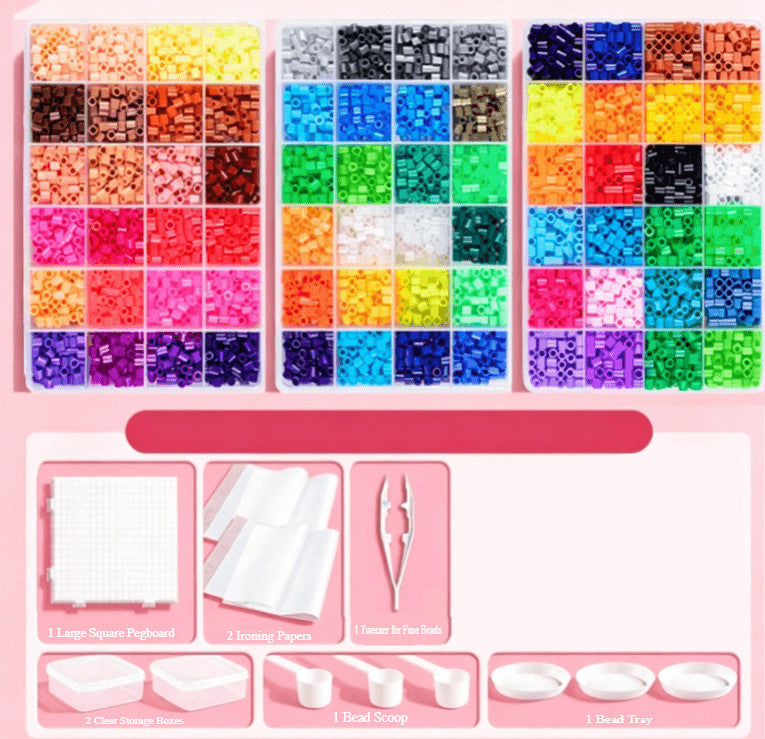 24/48/72 Colors Fuse Beads Kit 5mm Fusion Perler Beads for Crafts Handmade Kids