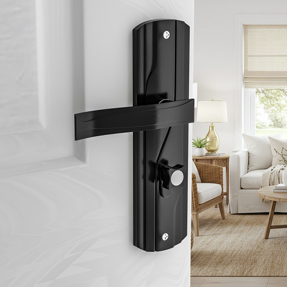 Lever Lock Set Lockable Door Handle Handles with 3 Keys Manganese Steel for Home