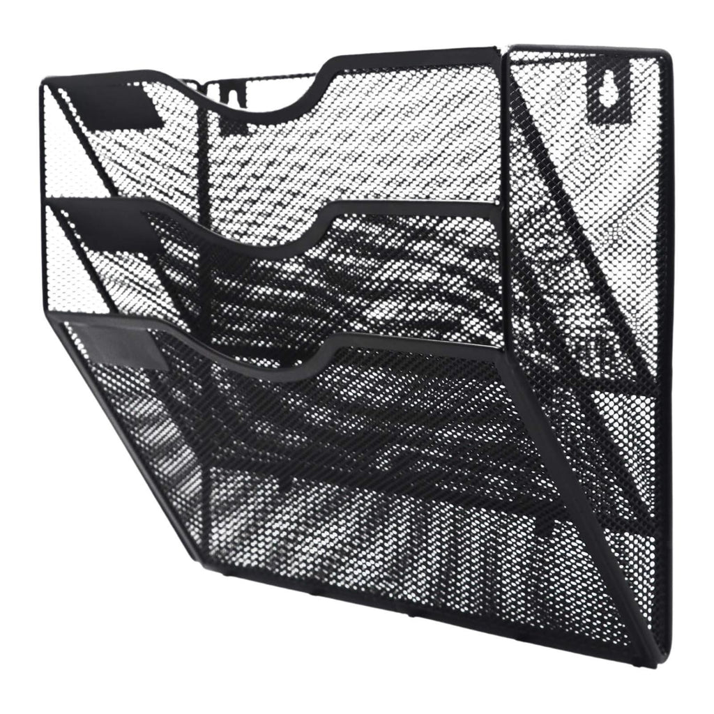 Mesh Wall File Organizer Wall Mounted Holder Clipboard Storage Magazines Rack 3