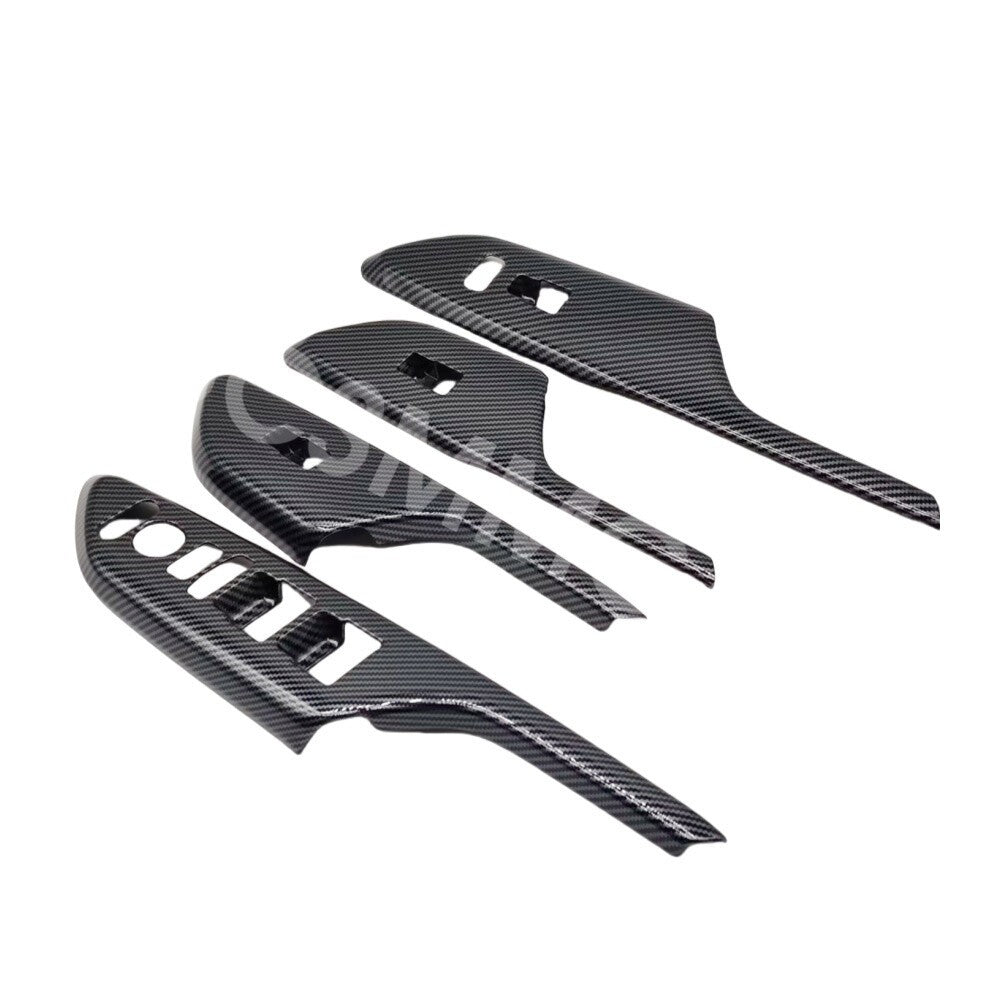 Carbon Fiber Look Window Lift Switch Trim Cap Fit For Honda Civic 2016-2020 RHD