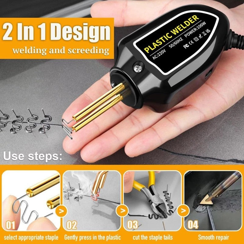 100W HOT STAPLER GUNS PLASTIC REPAIR CAR BUMPER WELDING WELDER MACHINE KIT