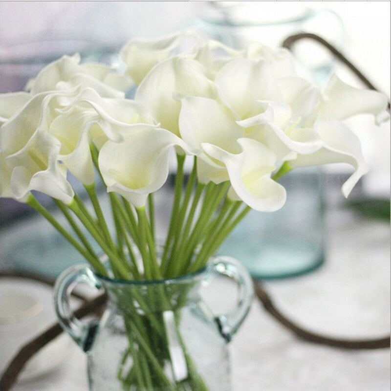 Silk Touch Lilly Artificial Calla Real Decor Lilies 10X Cala Flowers Flower Lily