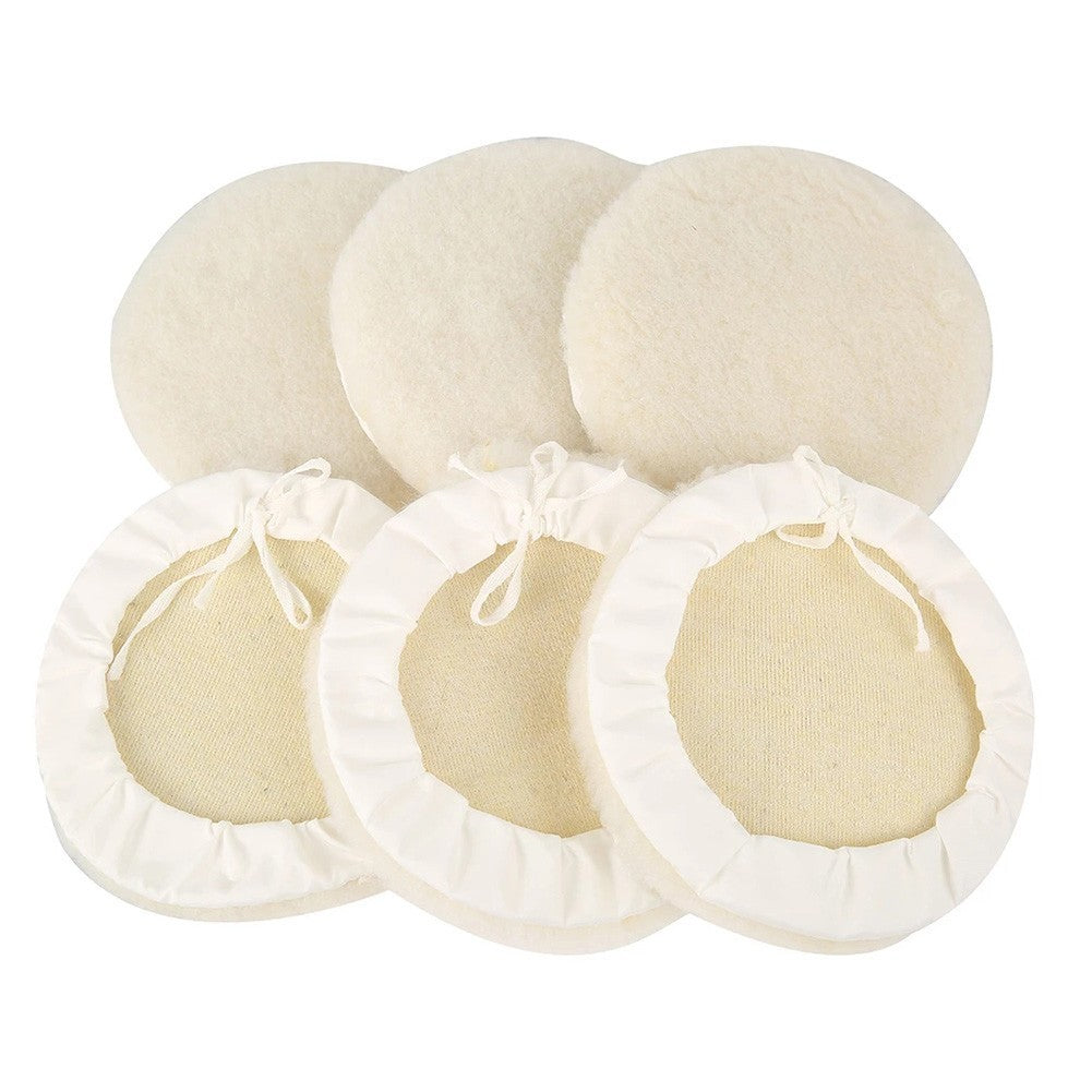 Buffing Pads Lambs Wool Pad Polisher Pad Polishing Polishing Polisher 6Pcs