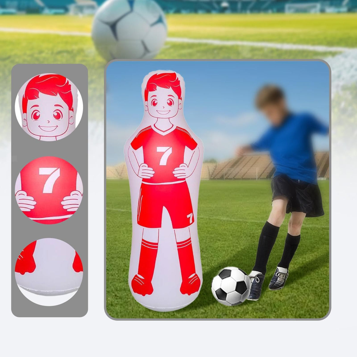 Inflatable Soccer Dummy Multifunctional Portable Free Kick Wall Goalkeeper