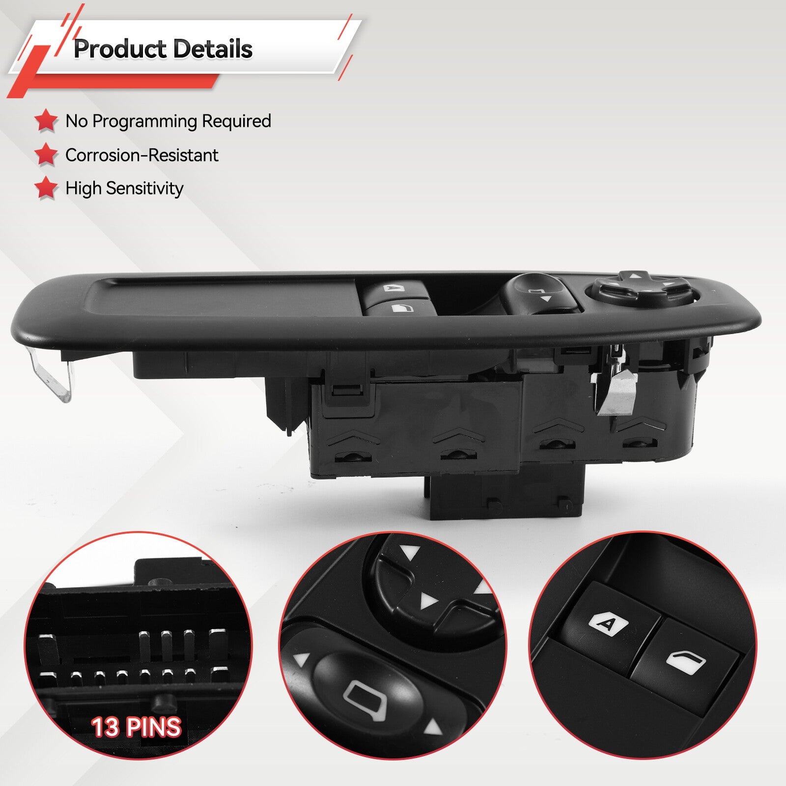 Power Window Switch 96751127ZD 96751120ZD Replaces for Peugeot 208
