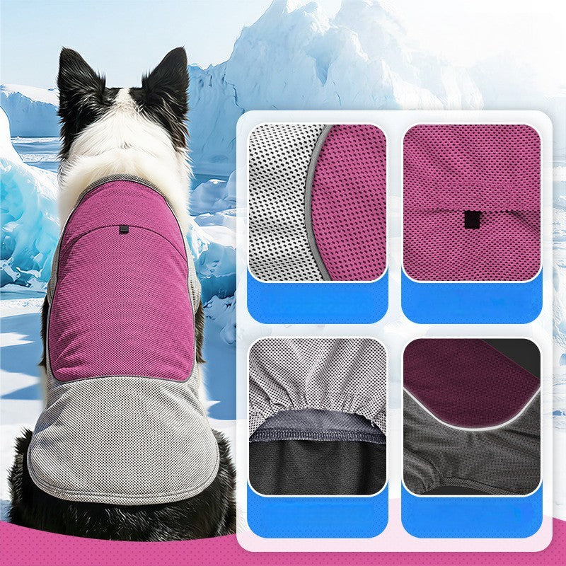 Dog Cooling Vest with Ice Pack Pocket Mesh Summer Pet Cooler Jacket for Pet Dogs
