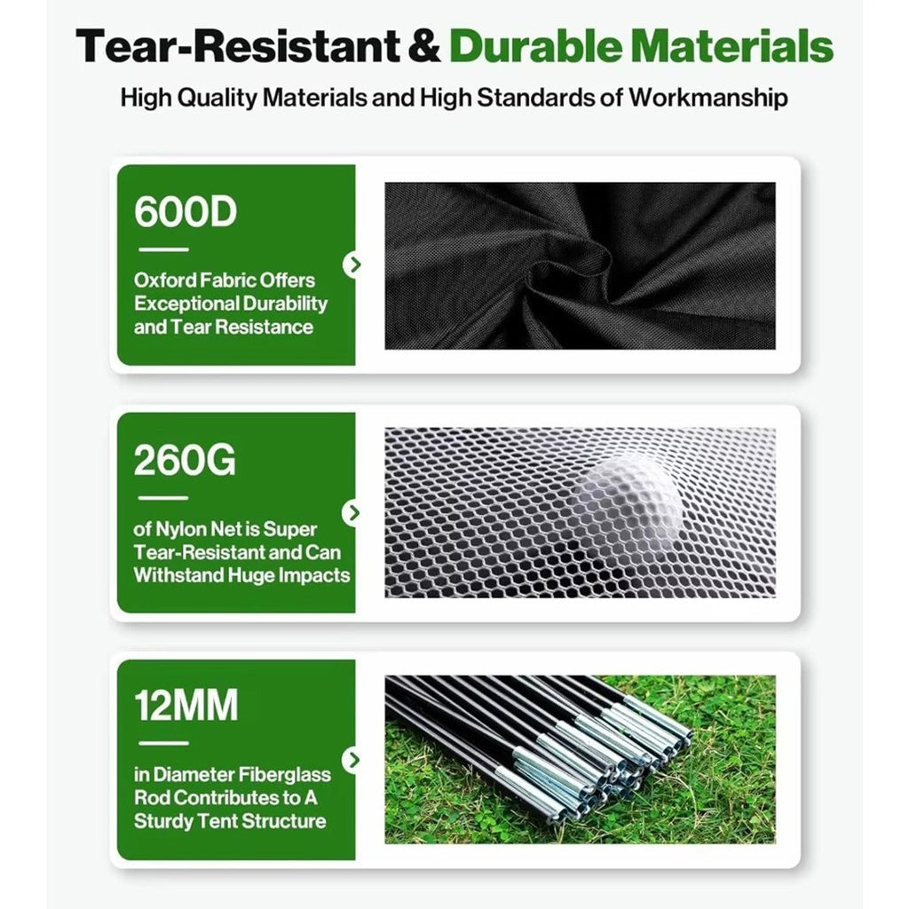 10x7ft Golf Practice Net Hitting Aid Training Driving Chipping Indoor Outdoor UK