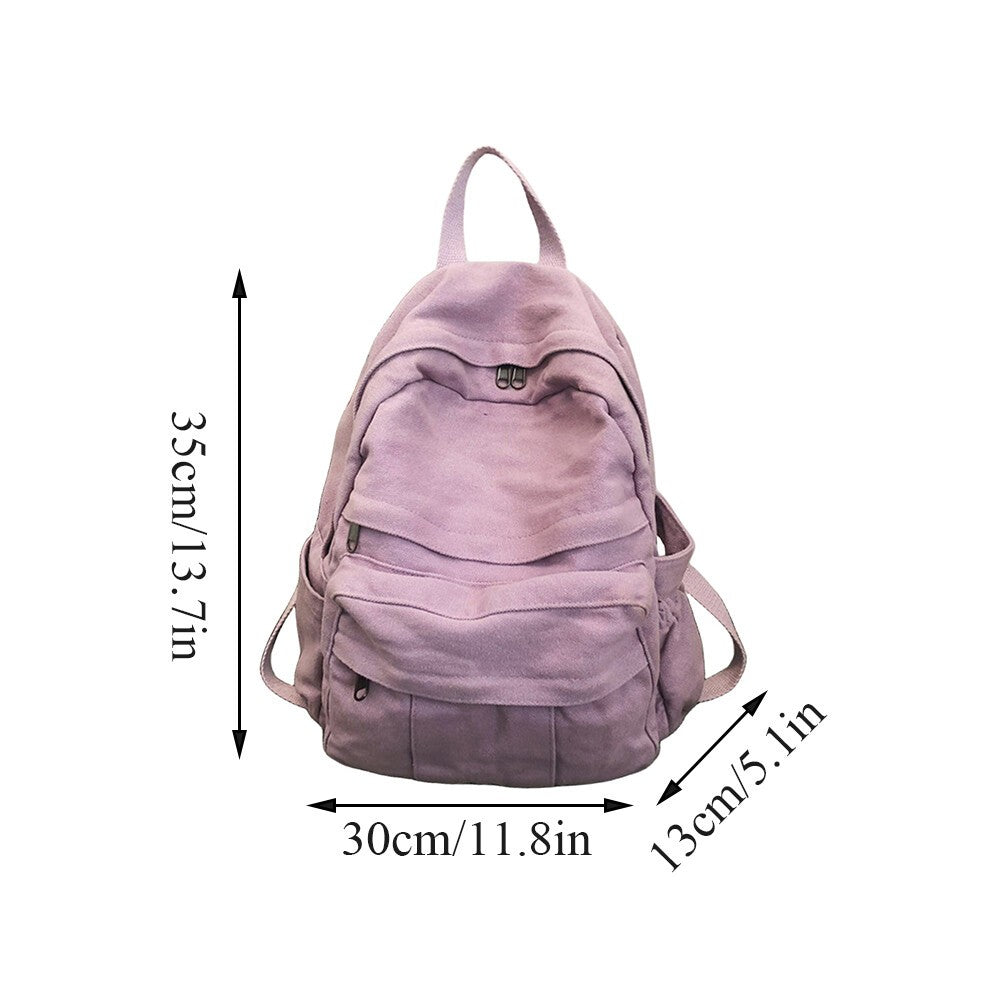 Boys Girls Retro Backpack Rucksack School College Travel Laptop Canvas Bag UK