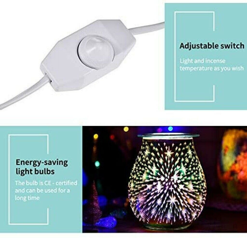 Aroma Electric Wax Melt Burner Firework Star Lamp Night Light Diffuser Warmer