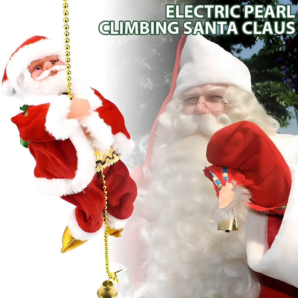 Christmas Electric Santa Claus Climbing Ladder Doll Music Xmas Music Decor Party