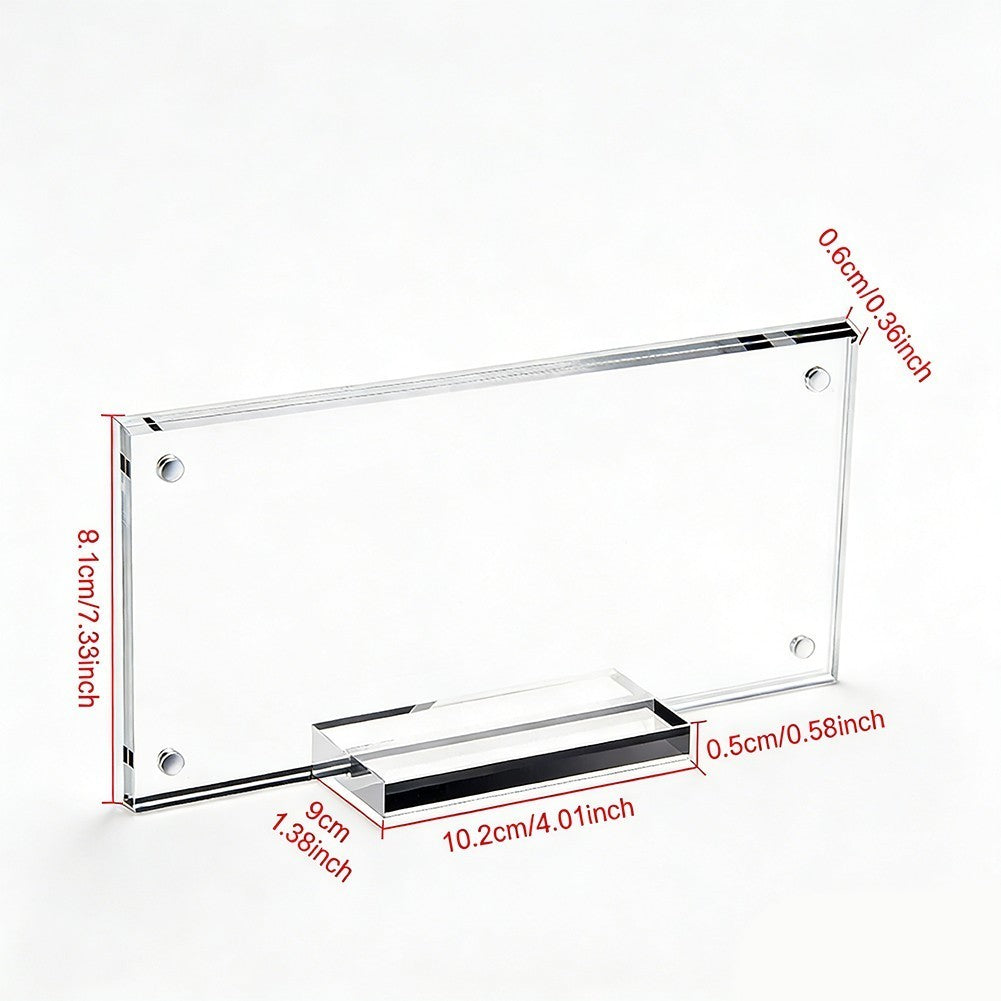 Double Sided Acrylic Display Frame for Currency and Keepsakes 3.5 x 7.3 Inches