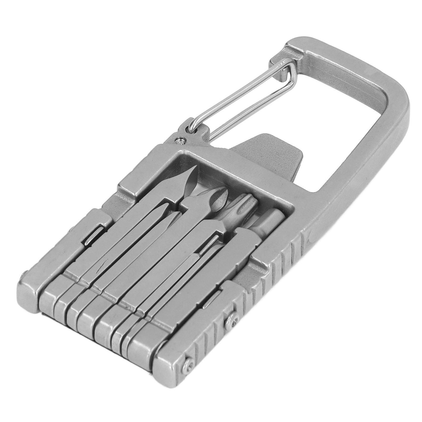 12 in 1 Folding Keychain Multitool Portable Pocket Tool Screwdriver Bits Ruler