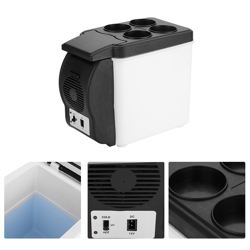 12V 6L Portable Car Refrigerator Mini Food Drinks Warmer Cooler Fridge BL