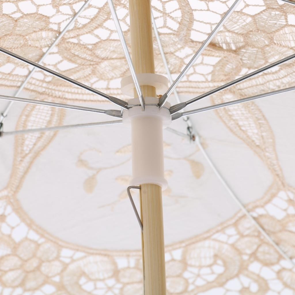 Lace Parasol Vintage Wooden Handle Umbrella For Wedding
