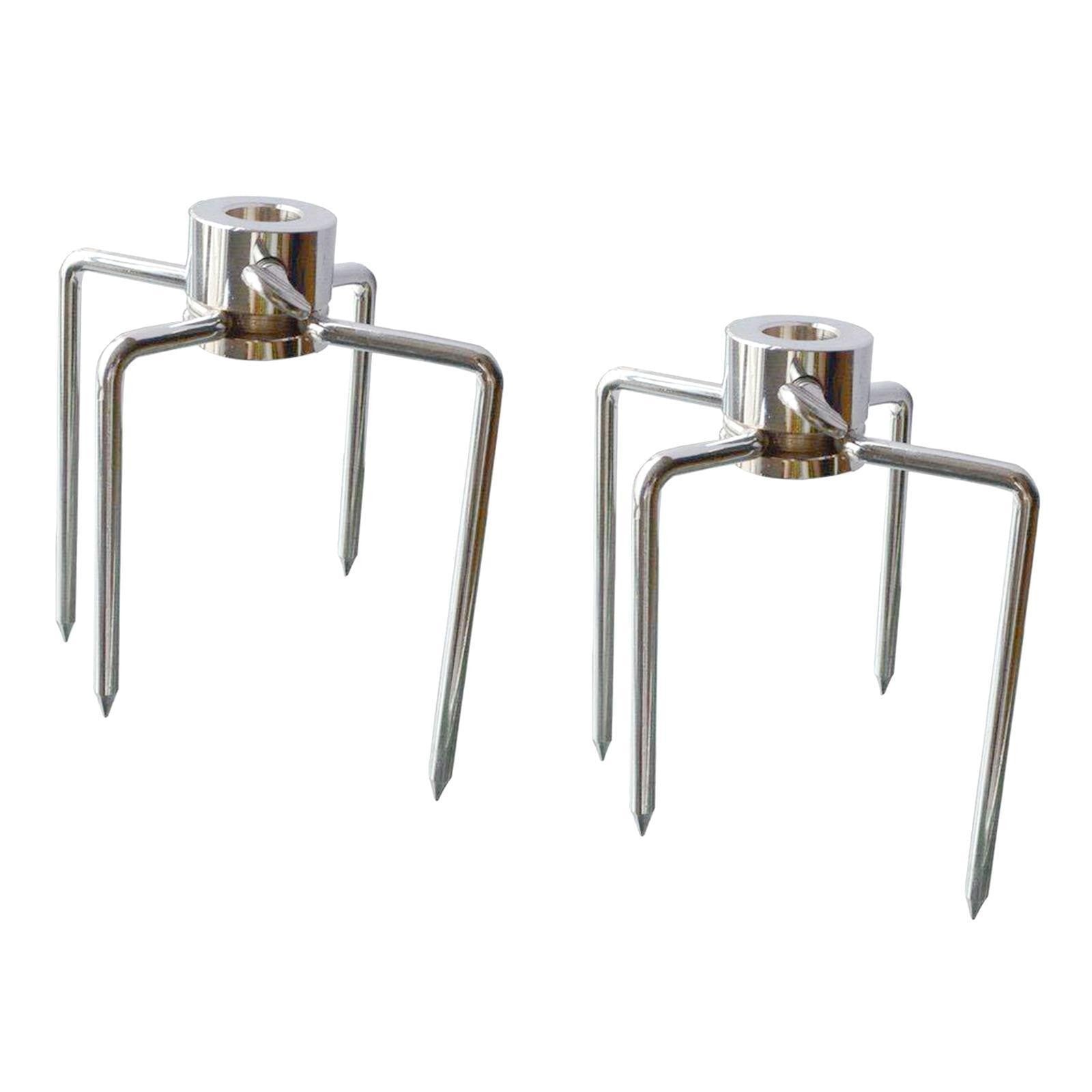 2pcs Stainless Steel Rotisserie BBQ Spit Fork Charcoal Grill Barbecue Tool