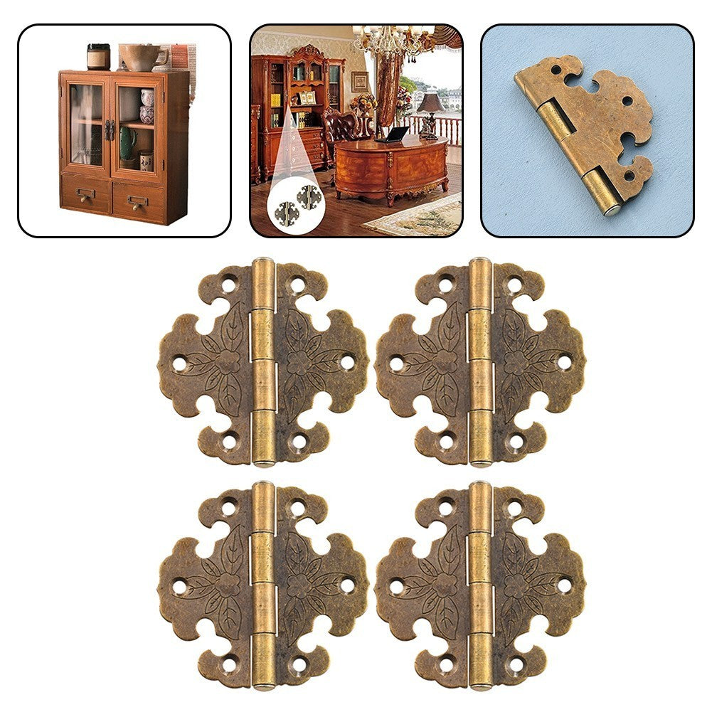 4 Pieces of Rustic Decorative Hinges for Wooden Doors and Cabinet Applications