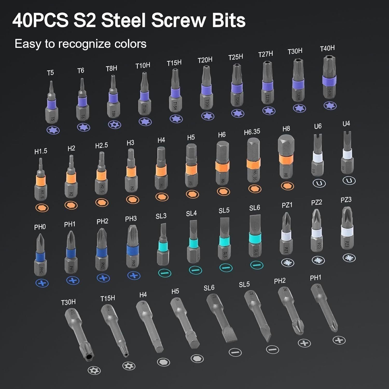 42Pcs Magnetic Precision Screwdriver Bit Kit Phone Watch Laptop Repair Tool Set