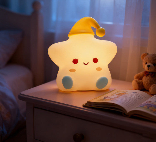 Cartoon LED Night Light Silicone Touch Lamp Dimmable USB Rechargeable Kids Gift