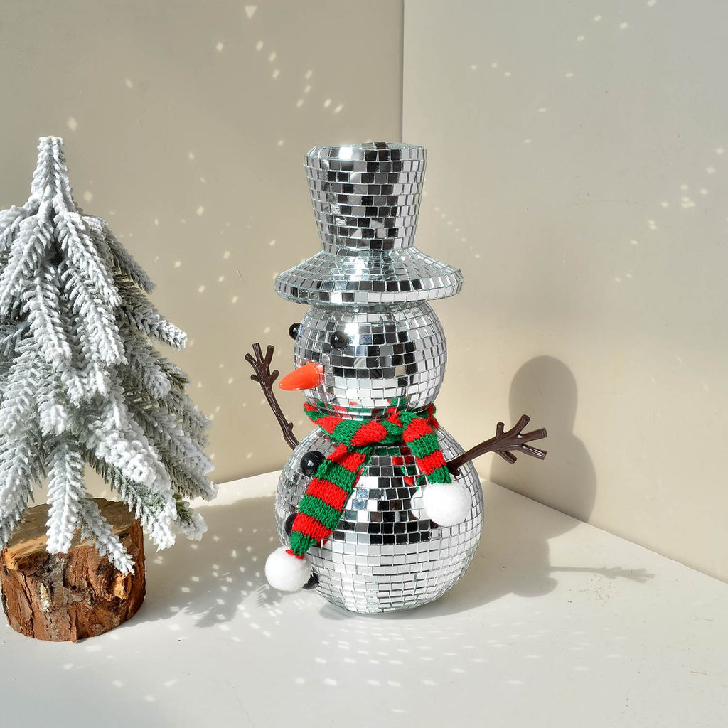 Christmas Snowman Indoor Decorations for Home Disco Balls Ornaments