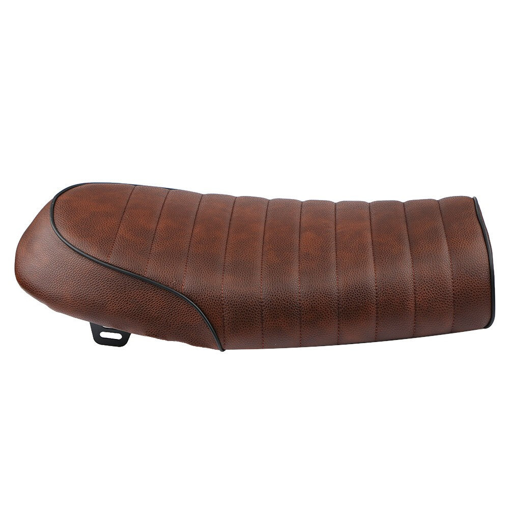 Brown Motorcycle Seat Flat Brat Saddle For Yamaha Honda GB Suzuki Cafe Racer