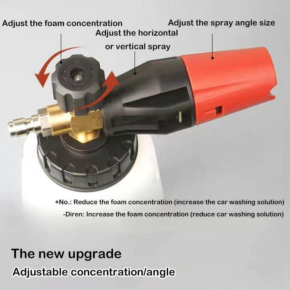 Snow Foam Lance 1/4" Quick Connect Pressure Washer Gun Soap Cannon 1L Bottle