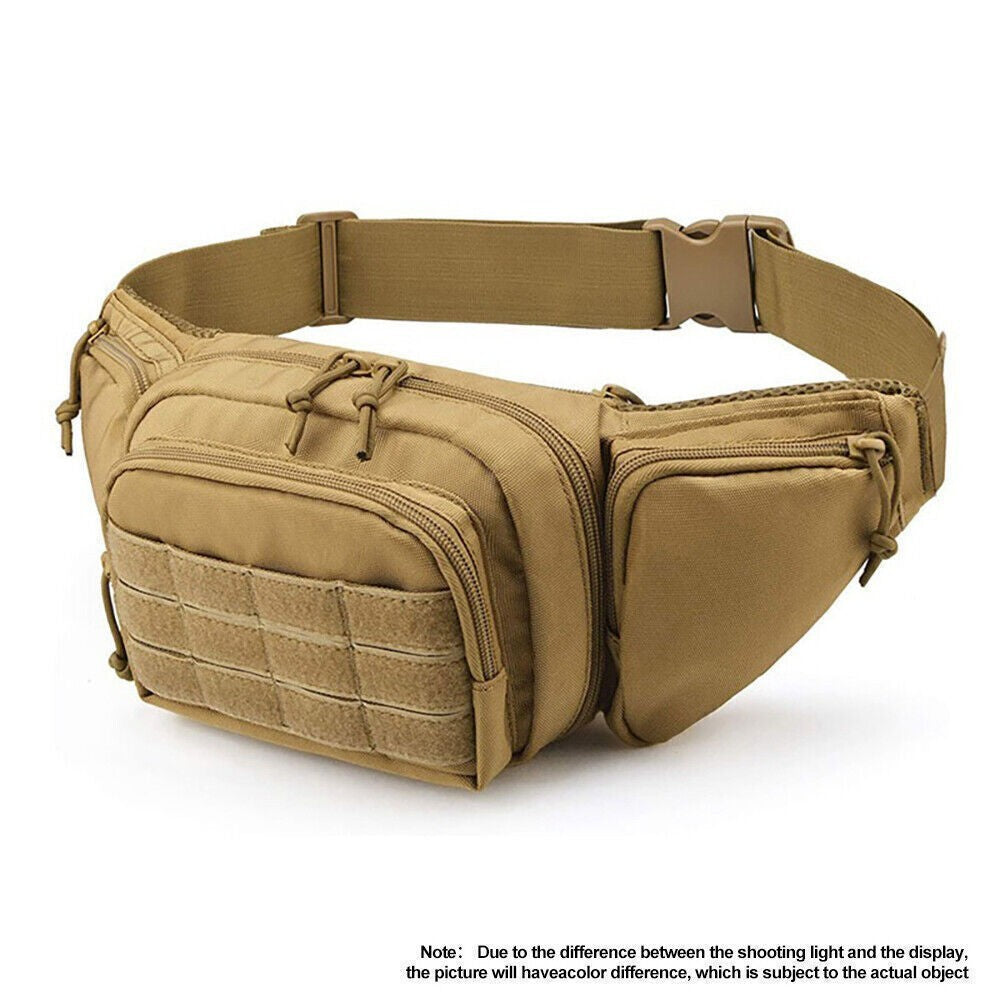 Mens Tactical Waist Pack Military Waterproof Bum Bag Belt for Outdoor Travel