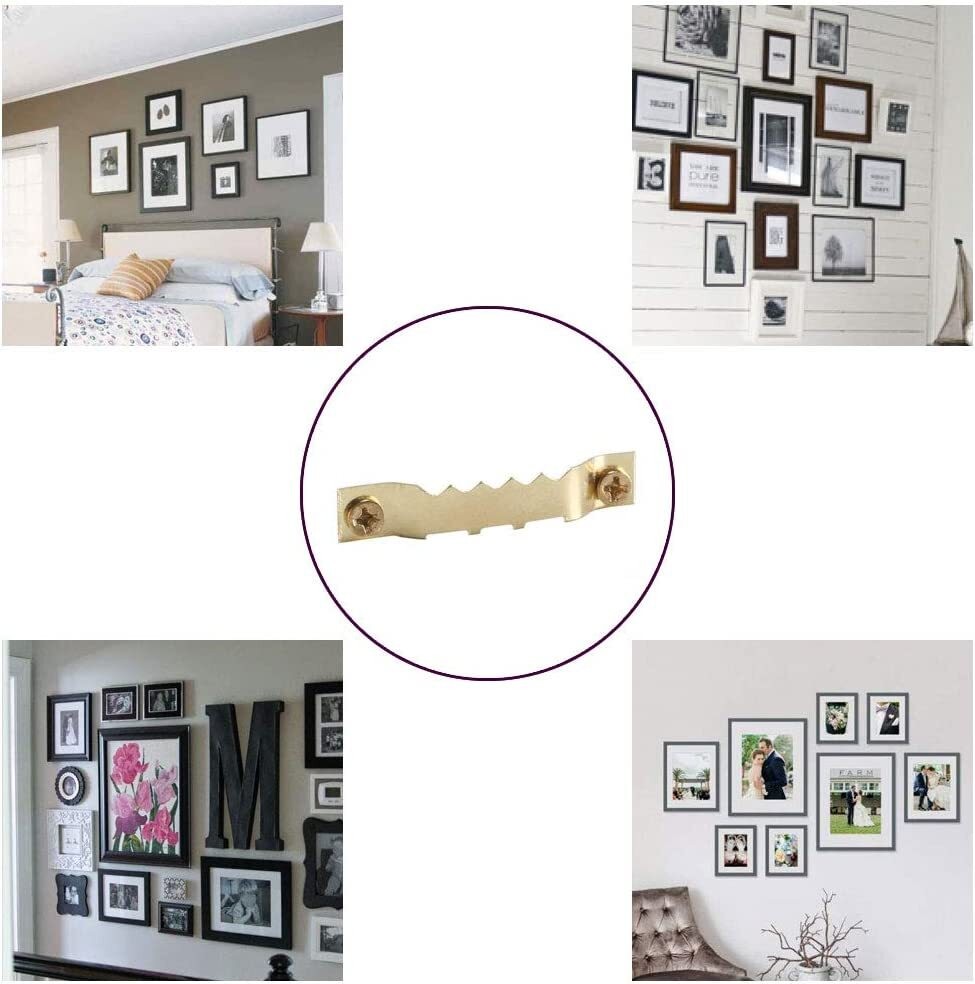 100x Sawtooth Picture Frame Wall Hangers Hardware Hanging Set with 200 Screws UK