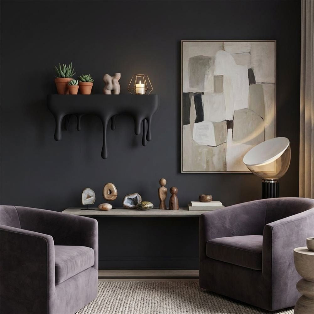 Wall-Mounted Drip Floating Shelf Plastic Display Stand  Bathroom Decor