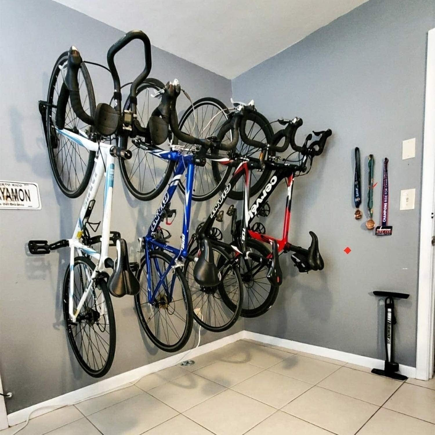 Bike Storage Wall Mounted Hook Bicycle Rack Hanger Holder Garage Steel Stand 4x