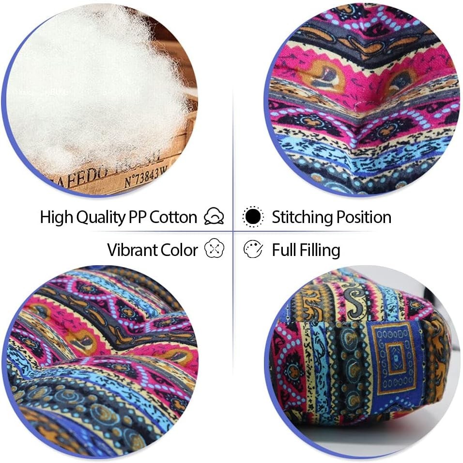 Indian Large Floor Cushion Square Meditation Yoga Seating Cushion Cotton Linen