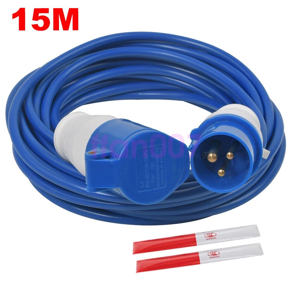 CARAVAN MOTORHOME CAMP SITE HEAVY DUTY 16A 240V MAINS HOOK UP CABLE LEAD UK MADE