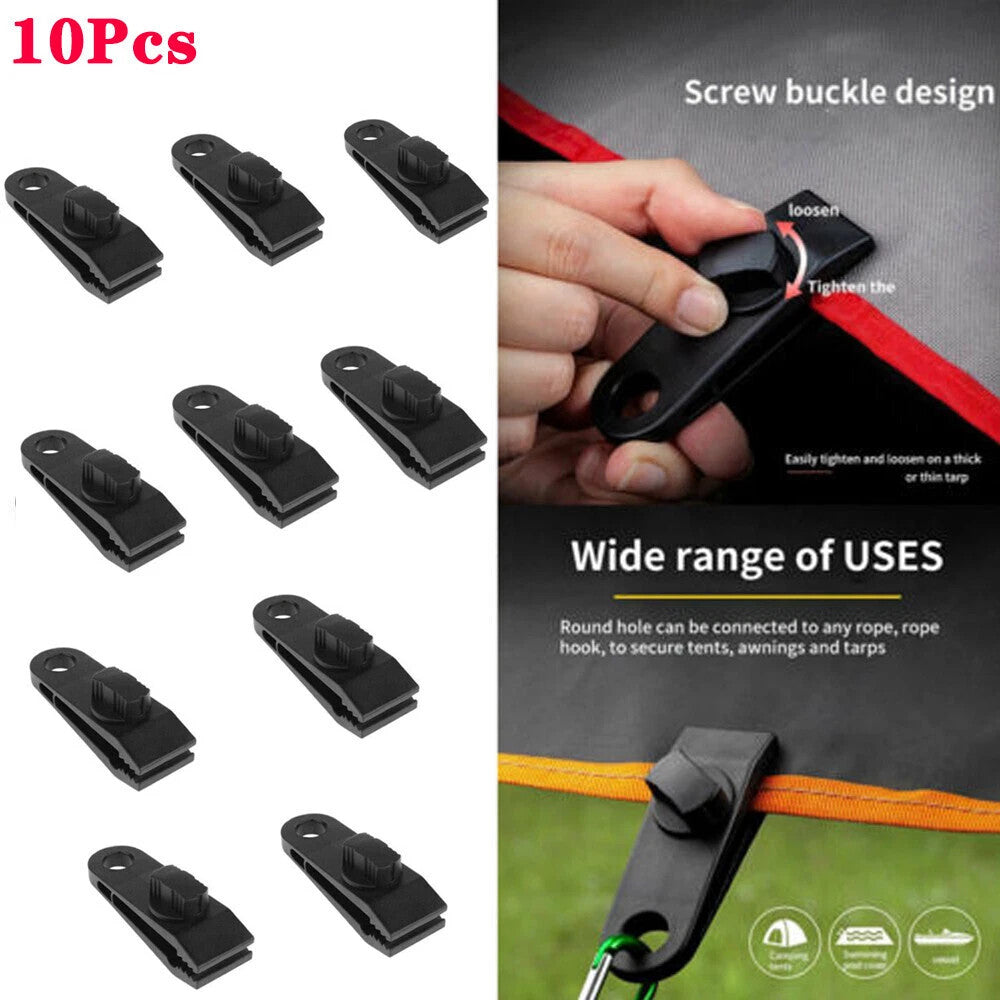 Heavy Duty Reusable Tarp Clamps – Screw-On Clips for Boats, Caravans, Camping