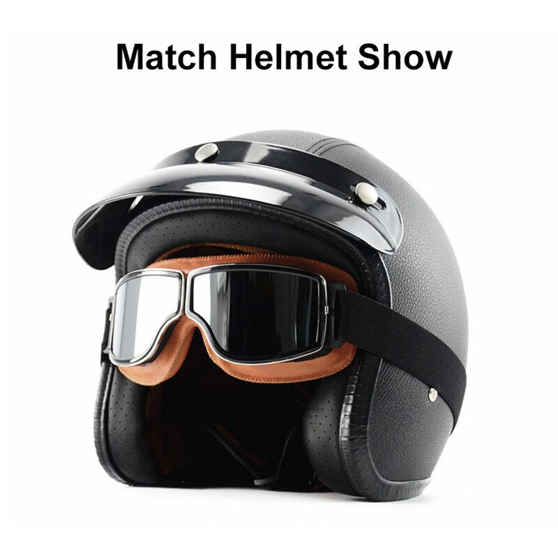 Motorcycle Windproof Goggles Old School Vintage Retro Motorbike Glasses Eyewear