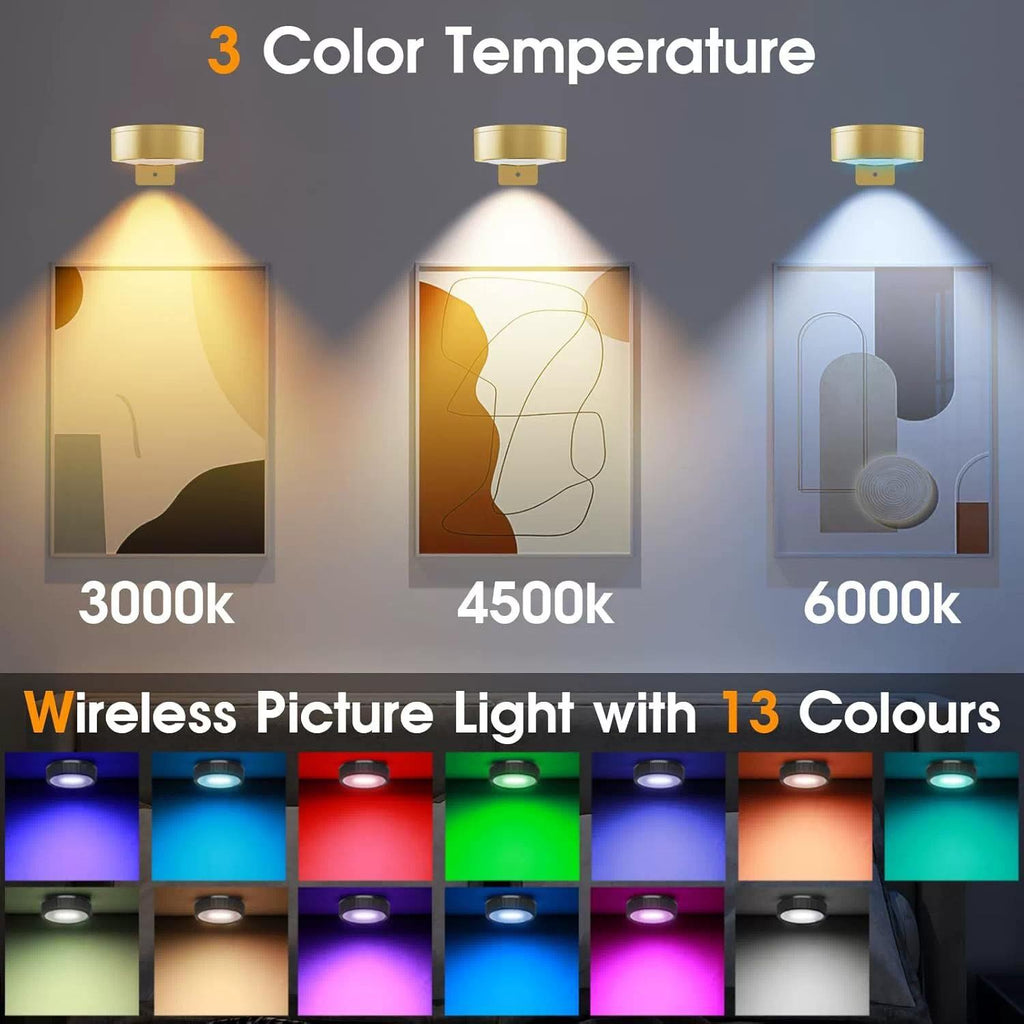 3 Pack Dimmable RGB Battery Operated Wall Frame Art Picture Display Lights