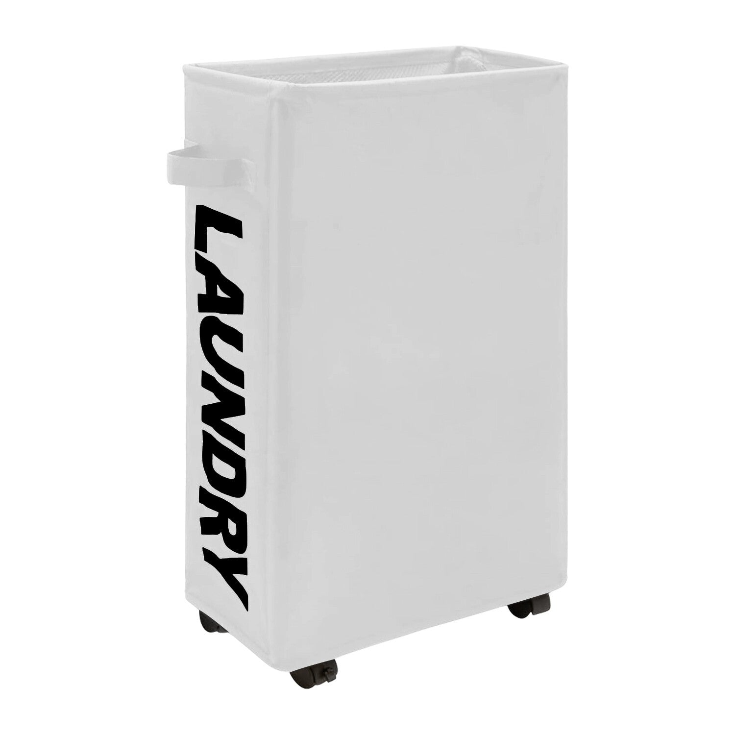 42L Water Resistant Laundry Basket w/Rolling Slim Wheels Foldable Washing Hamper