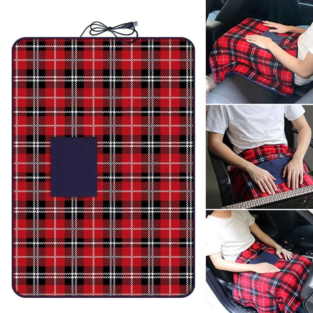 Electric Heated Throw Over Blanket Warm Washable Fleece Winter Warming USB Power