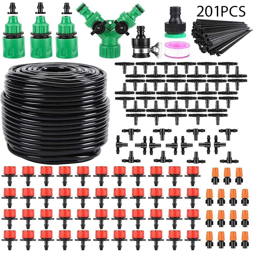 50M Drip Irrigation System Kit Garden Watering Hose Spray Nozzles