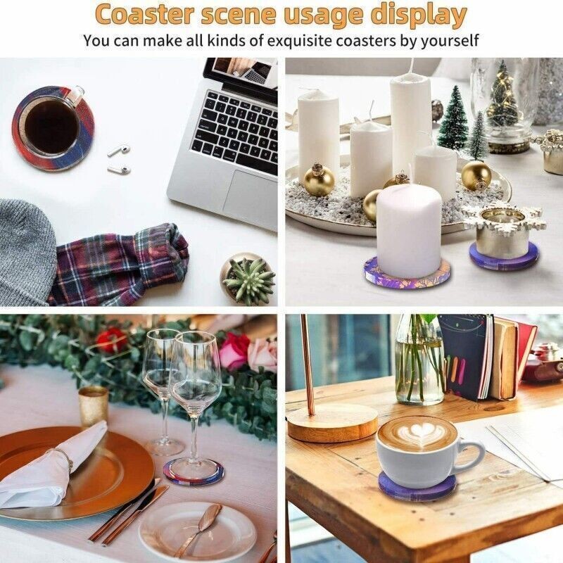 5pcs/set Epoxy Resin Molds For DIY Coasters Holder Silicone Jewelry Making Mould
