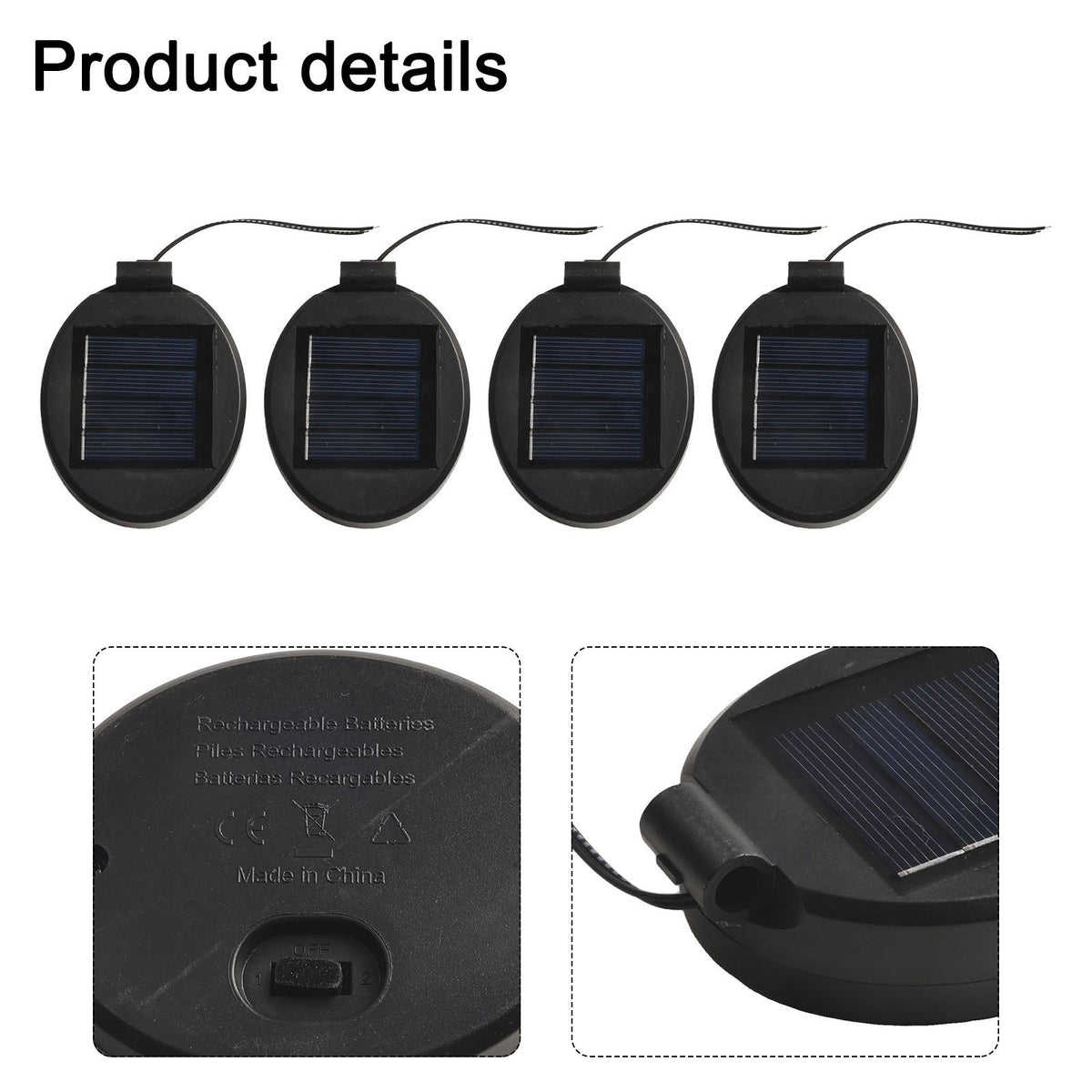 4Pcs Solar Replacement Box 120mA Solar Panel Power Unit For Outdoor Garden Light