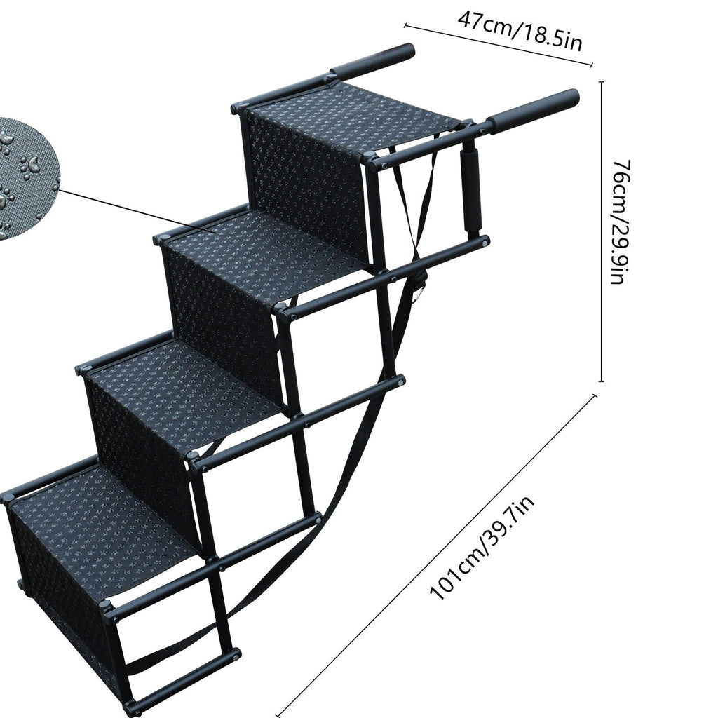 4 Step Stairs Folding Portable Dog Ramp Car Boot Access Ladder for Pet Dog Cat