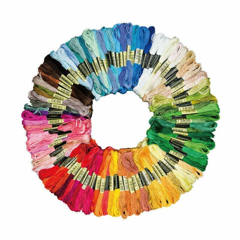 50x 100%Polyester Embroidery Thread Bundles Cross Stitch Thread Floss Skeins UK