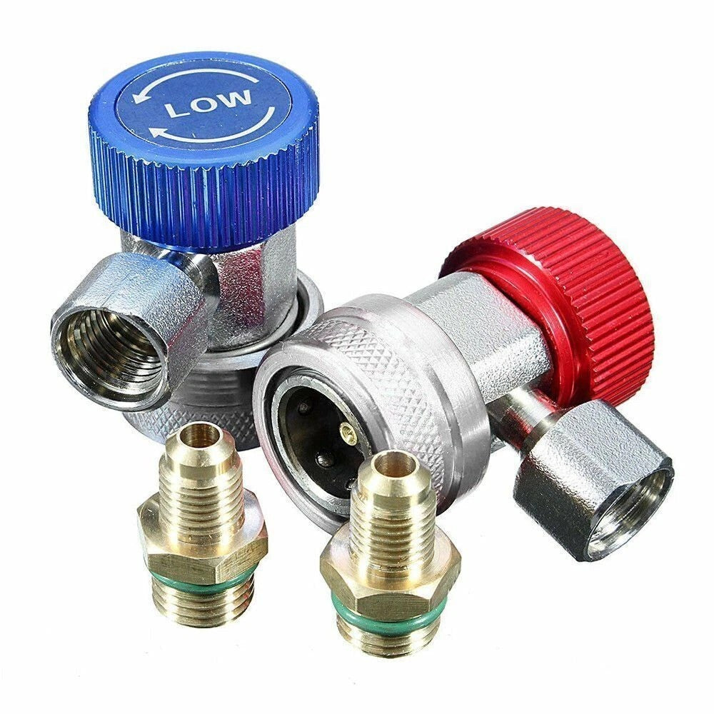 1/4" Car Air Con Connector Fit A/C Manifold Gauge Adapter R134A Low/High Coupler