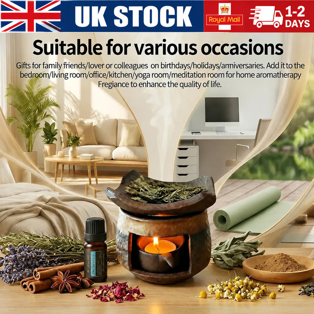 Ceramic Incense Burner Kit, Ceramic Aromatherapy,Stove Essential Oil Burner UK