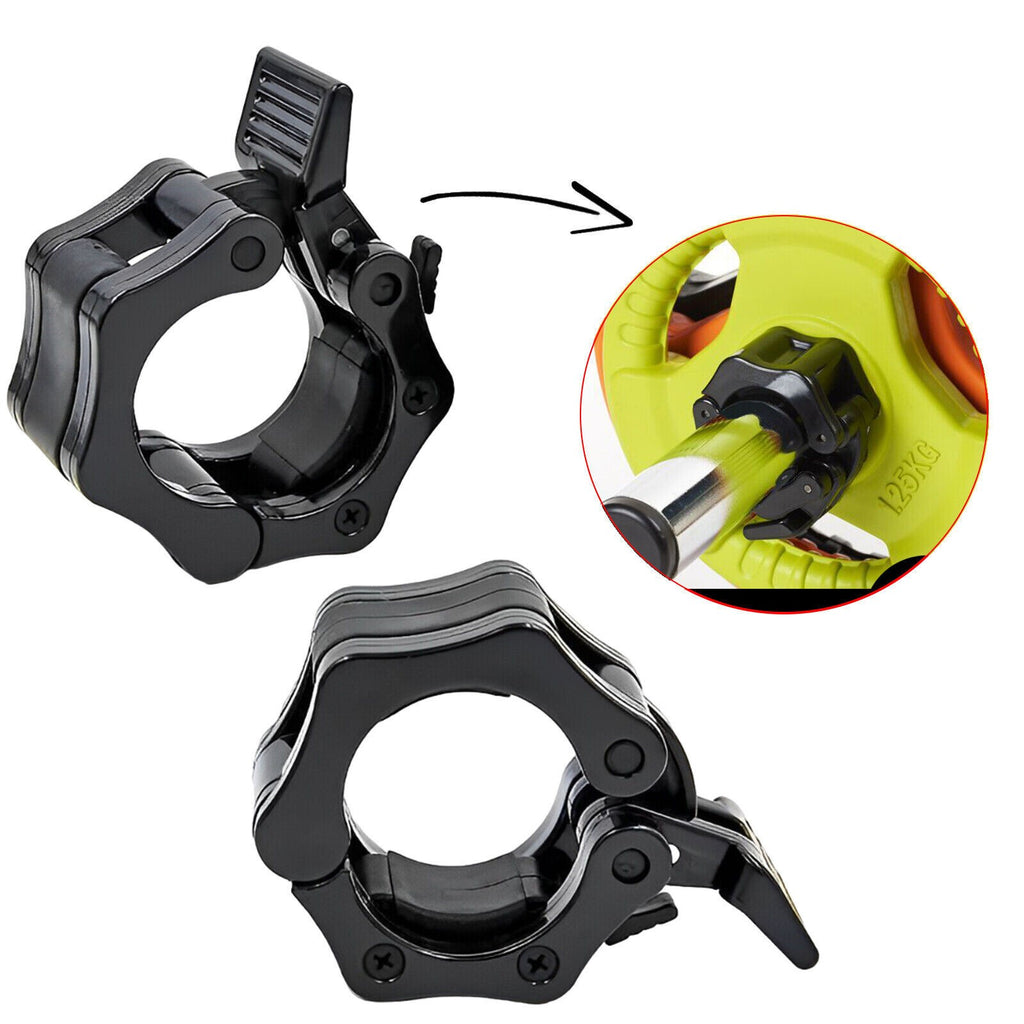 Barbell Dumbbell Clamp Clips Weight Bar Locks Olympic 2" Spinlock Collar Pair