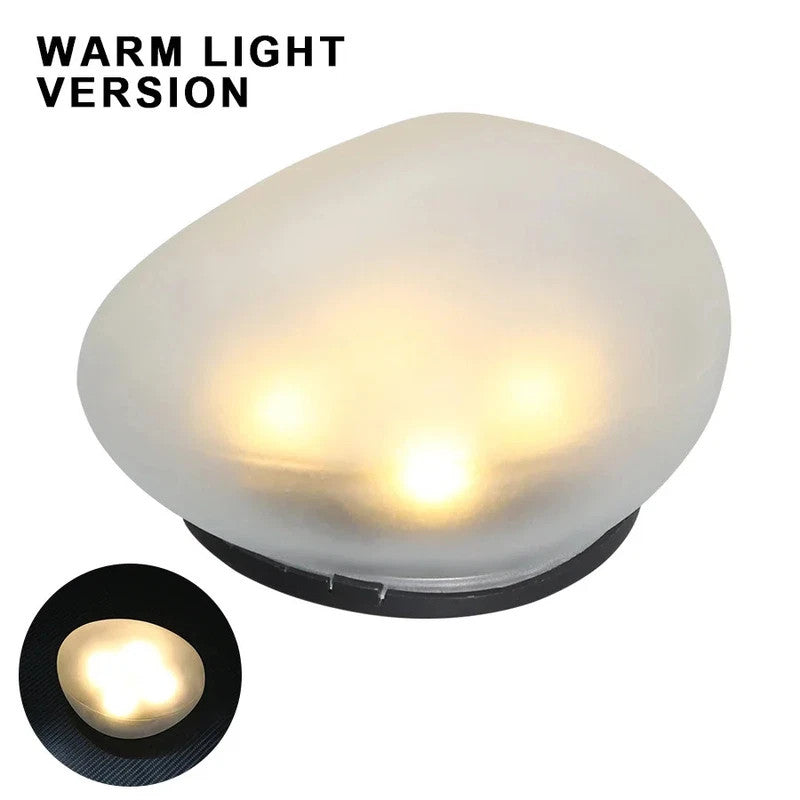 Solar 4LED Pebbles Lights Outdoor Waterproof - Solar Rocks Garden Stone Light1pc