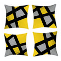 Set of 4 Grey Yellow Black Large Cushion Covers Without Pillow Core 45cm